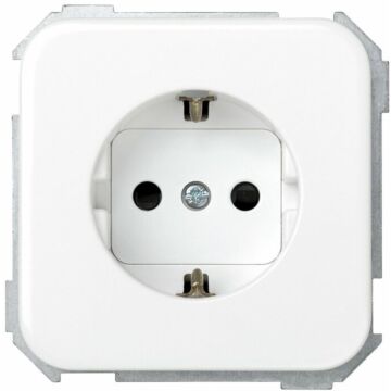 Base de enchufe schuko 16 a 250v~ con dispositivo seguridad y embornamiento a tornillo blanco simon 31