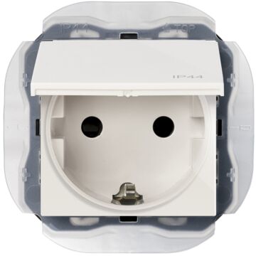 Base de enchufe schuko 16a 250v~ embornornamiento a tornillo ip44 blanco simon 270