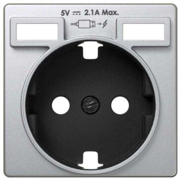 Tapa para base schuko con carg. 2xusb