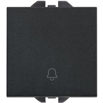 Pulsador con grabado campana 10a 230v~ y sistema de embornamiento rápido negro mate simon 270