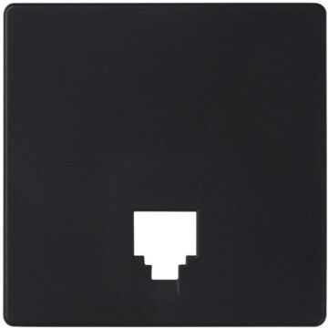 Placa para tomas telefónicas con conectores rj11 y rj12 negro mate simon 82 concept