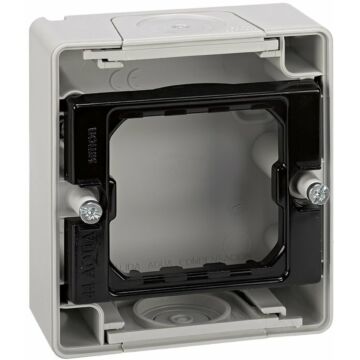 Caja de superficie estanca para 1 elemento gris simon aqua