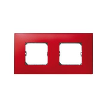 Placa simon 27 neos con 2 módulos anchos o 4 estrechos rojo mate