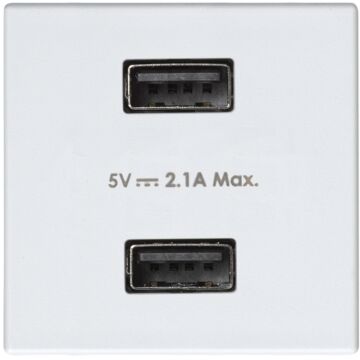 Cargador usb doble 5v/dc 2.1a tipo a hembra blanco simon 27 play