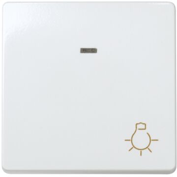 Pulsador con grabado luz 10 a 250v~, luminoso incorporado y sistema de embornamiento rápido blanco simon 27 play