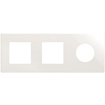 Marco compuesto por 2 elementos y 1 estética mínima para base enchufe schuko clean blanco simon 270