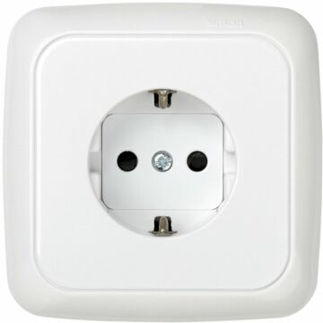 Base de enchufe schuko monobloc 16 a 250 v~ con disp. seguridad y sistema de embornamiento tornillo blanco simon 31