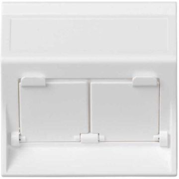 Placa v&d inclinada cg para 2rj45 blanco