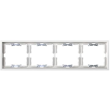 Marco para 4 elementos blanco mate con alineador simon 360