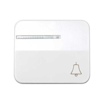 Tecla individual con visor y grabado campana para pulsador luminoso blanco nieve simon 75