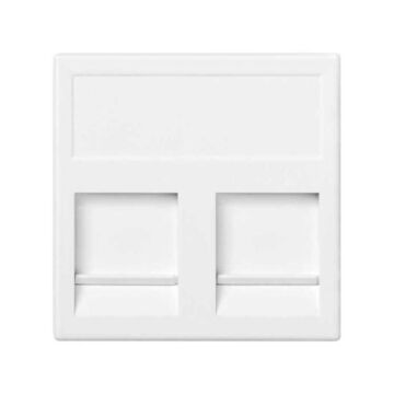 Placa v&d plana cg 2 rj45 nexans® blanco