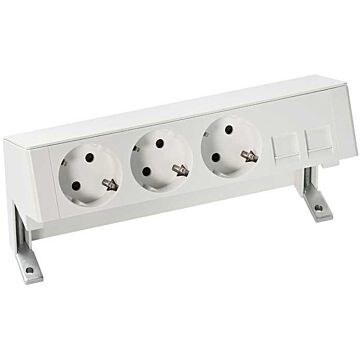 Kit sobremesa, 3 schuko, 2 vent.rj45,bl