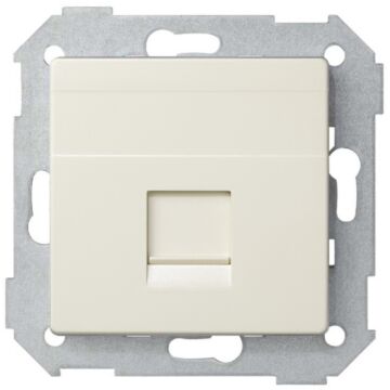Placa de voz y datos plana con guardapolvo para 1 conector rj45 amp® marfil simon 82