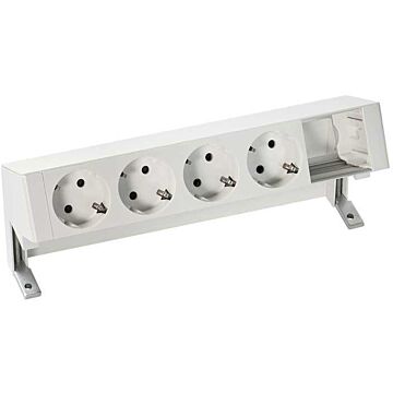 Kit sobre mesa, 4 schuko, 1 hueco, bl