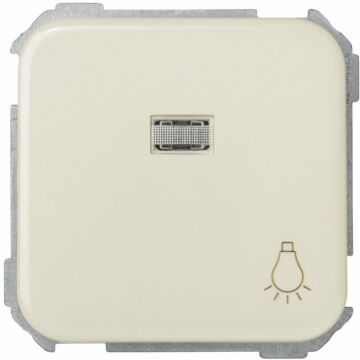 Pulsador con grabado luz 10 a 250v~, luminoso incorporado y sistema de embornamiento rápido marfil simon 31