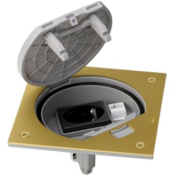 Unidad con base schuko+1 rj45 c.5e laton