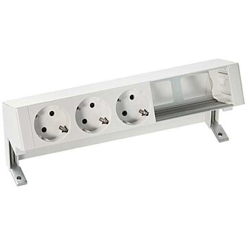 Kit sobre mesa, 3 schuko, 2 huecos, bl