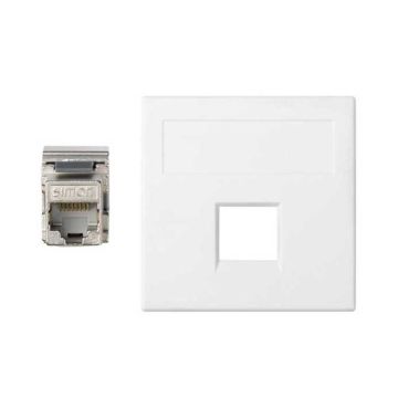 Placa v&d plana sg+1 rj45 cat.6a ftp bl.