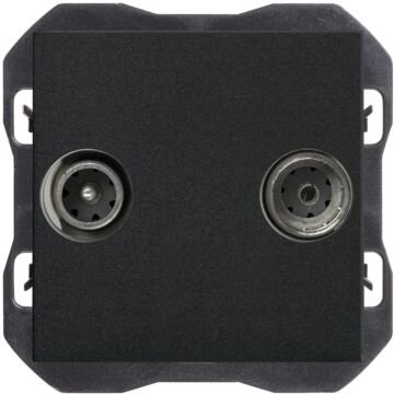 Toma de señal r-tv+sat única negro mate simon 270