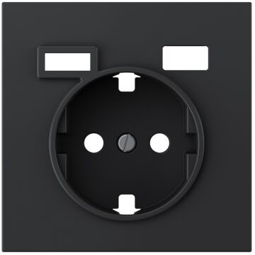 Tapa para schuko + 2usb a+c negro mate simon 360