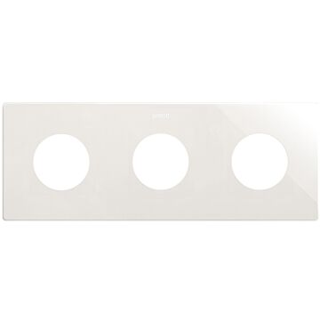 Marco estética mínima para base schuko clean para 3 elementos blanco simon 270