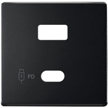 Placa para cargador usb a+c quickcharge negro mate simon 82 concept