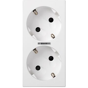 Tapa doble schuko con indicador blanco