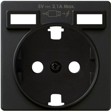Tapa para base schuko con carg. 2xusb