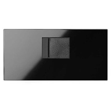 Tapa de voz y datos con guardapolvo para 1 conector rj45 negro brillante simon 100