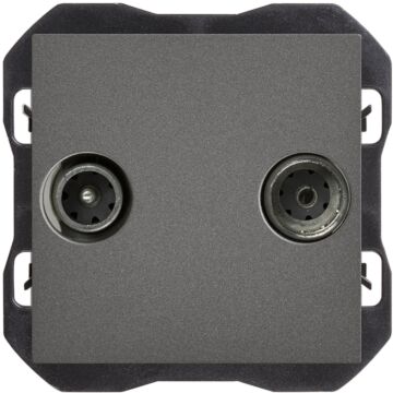 Toma de señal r-tv+sat única titanio simon 270