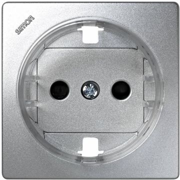 Tapa base schuko aluminio con obturador