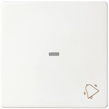 Tecla individual con grabado campana para pulsador blanco mate simon 82 concept