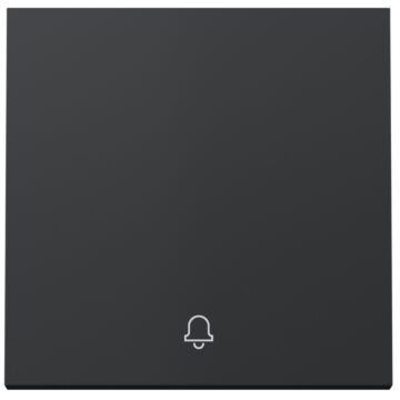 Tecla individual para pulsador con grabado campana basculante negro mate simon 360