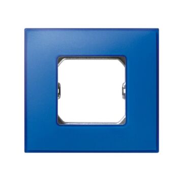 Placa simon 27 neos con 1 módulo ancho o 2 estrechos azul eléctrico mate