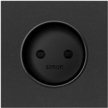 Tapa para base de enchufe bipolar negro