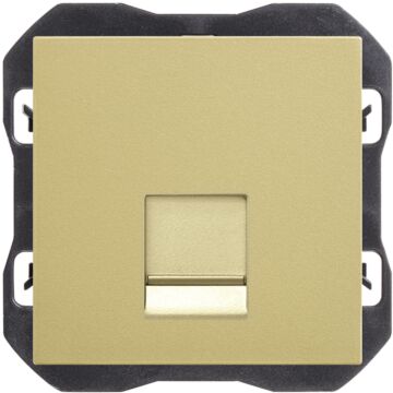 Tapa de voz y datos plana con guardapolvo con 1 conector rj45 bronce simon 270