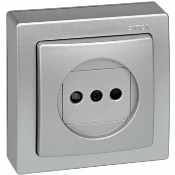 Base de enchufe bipolar monobloc 16 a 250v~ con dispositivo seguridad y embornamiento a tornillo aluminio simon 73 loft