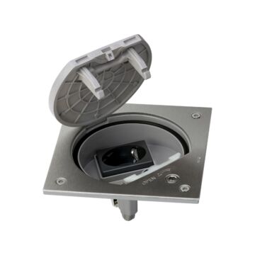 Unidad con base schuko k45 seg. inox