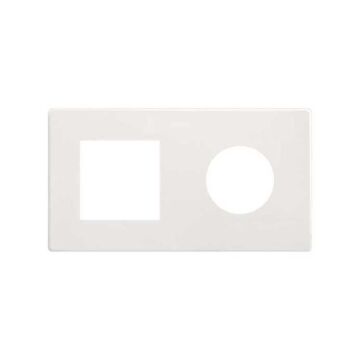 Marco compuesto por 1 elemento y 1 estética mínima para base enchufe schuko clean blanco mate simon 270