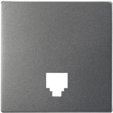 Placa para tomas telefónicas con conectores rj11 y rj12 titanio simon 82 concept