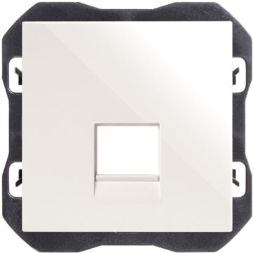 Tapa de voz y datos plana con guardapolvo para 1 conector rj45 blanco simon 270