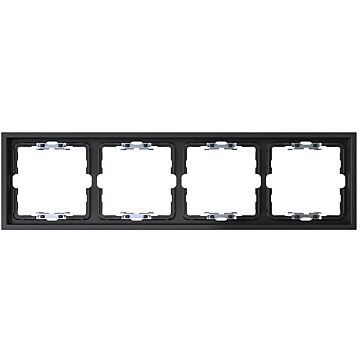 Marco para 4 elementos negro mate con alineador simon 360