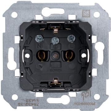 Base de enchufe schuko 16 a 250v~ con sistema de embornamiento a tornillo simon 75