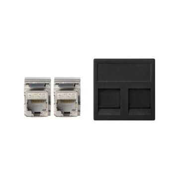 Placa v&d plana cg+2 rj45 cat.5e ftp gr.