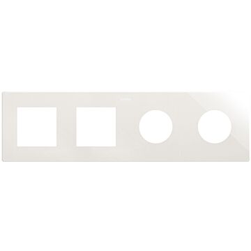 Marco compuesto por 2 elementos y 2 estética mínima para base enchufe schuko clean blanco simon 270