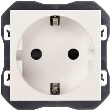 Base de enchufe schuko 16a 250 v~ con sistema de embornamiento a tornillo blanco mate simon 270