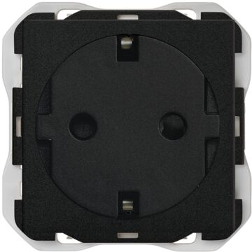 Base de enchufe schuko clean modular 16a 250 v~ con sistema de embornamiento a tornillo negro mate simon 270