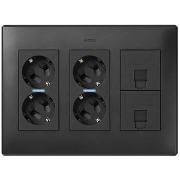 Kit caja pared 230v para 2 rj 3 mód. gf.