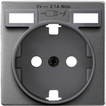 Tapa para base schuko con carg. 2xusb