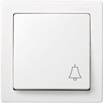 Pulsador monobloc con grabado campana 10 a 250v~ con sistema de embornamiento a tornillo blanco simon 73 loft